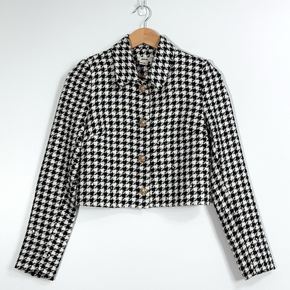 NEW Jason Wu Crop Houndstooth Blazer - Picture 1 of 10